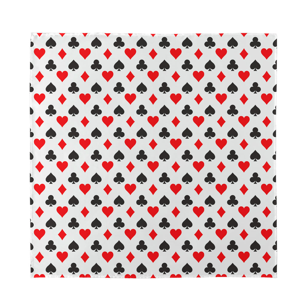 Playing Card Suits Pattern Print Silk Bandana
