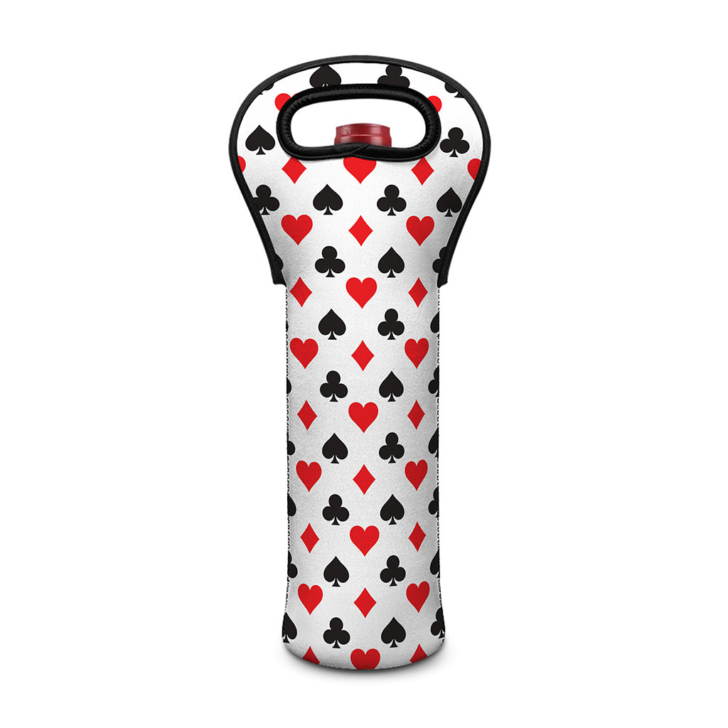 Playing Card Suits Pattern Print Single Neoprene Wine Tote