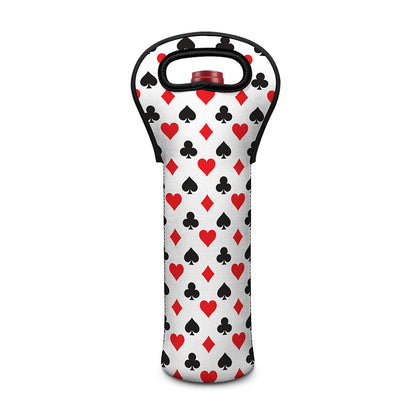 Playing Card Suits Pattern Print Single Neoprene Wine Tote