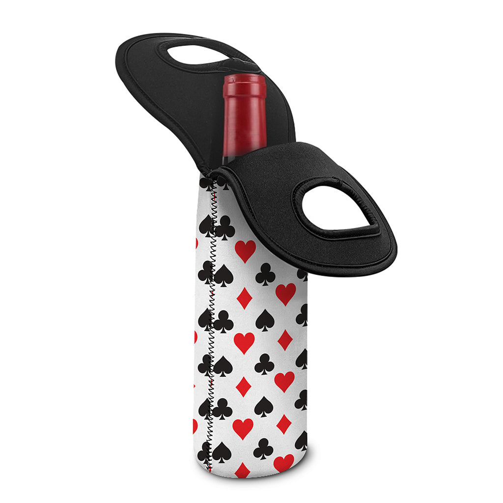 Playing Card Suits Pattern Print Single Neoprene Wine Tote