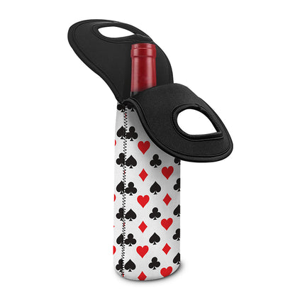 Playing Card Suits Pattern Print Single Neoprene Wine Tote