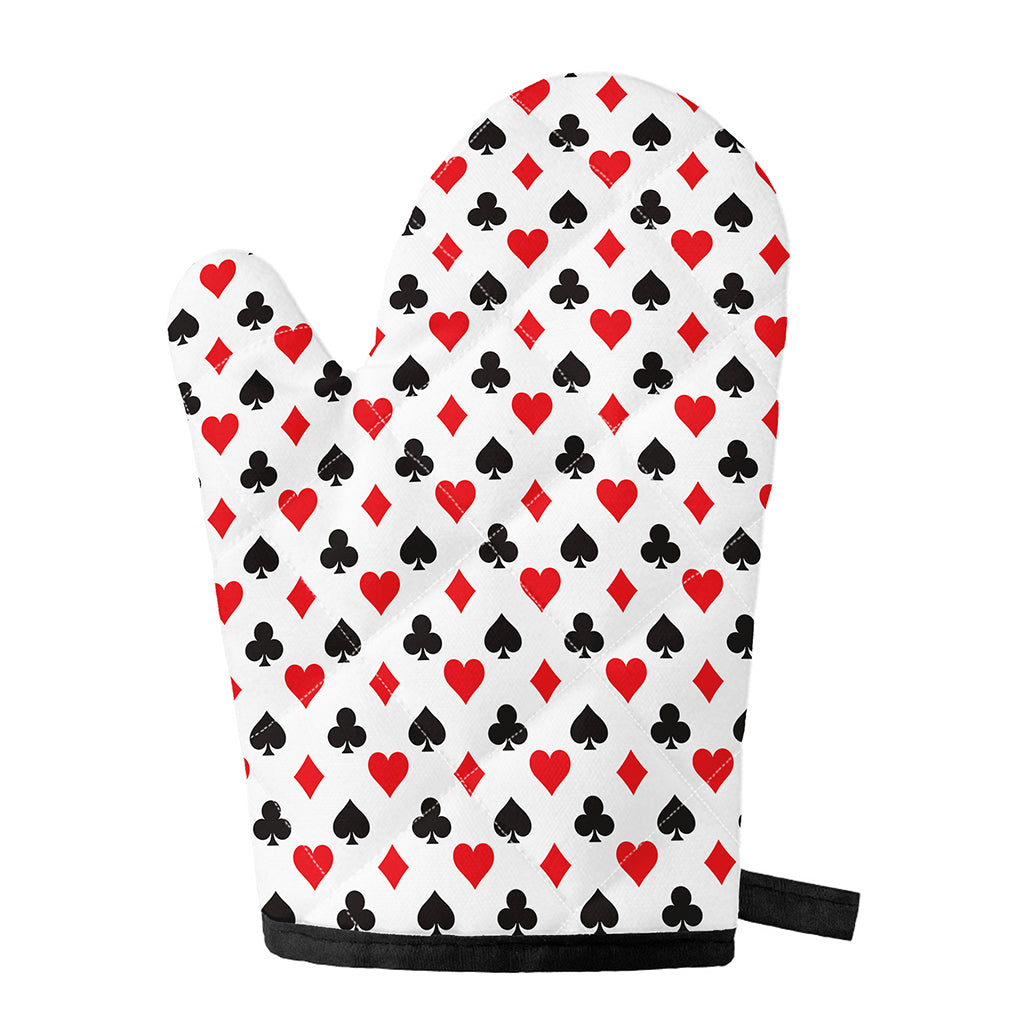 Playing Card Suits Pattern Print Single Oven Mitt