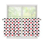 Playing Card Suits Pattern Print Tier Curtains