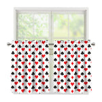 Playing Card Suits Pattern Print Tier Curtains