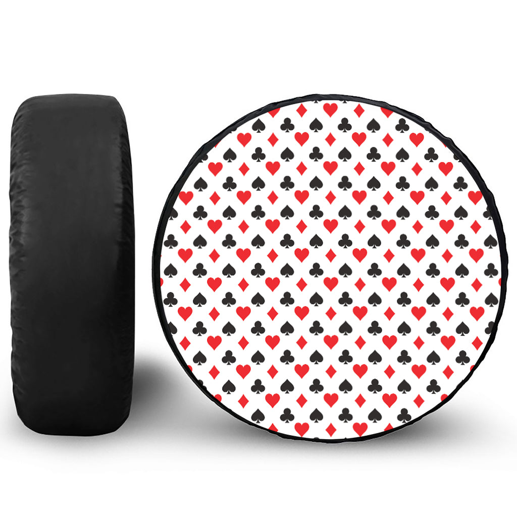 Playing Card Suits Pattern Print Tire Cover