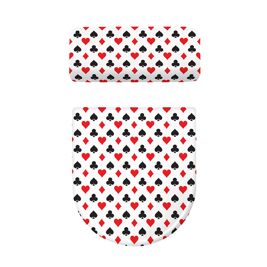 Playing Card Suits Pattern Print Toilet Lid And Tank Cover Set