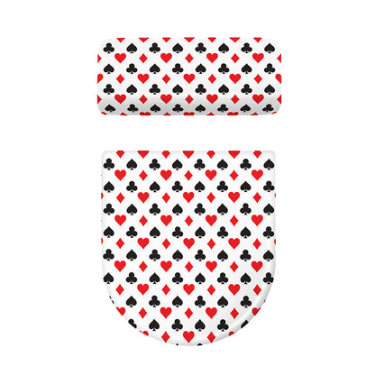 Playing Card Suits Pattern Print Toilet Lid And Tank Cover Set