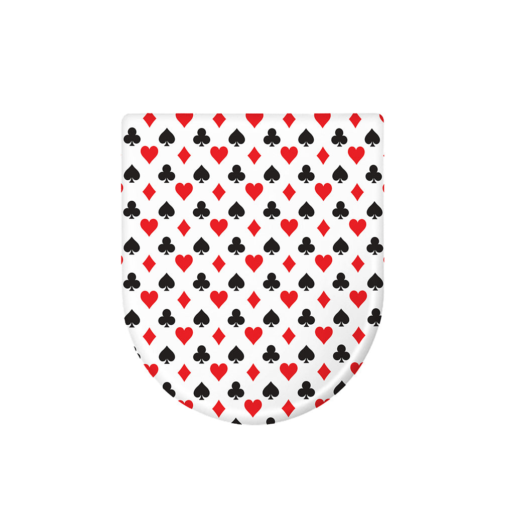 Playing Card Suits Pattern Print Toilet Lid Cover