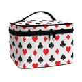 Playing Card Suits Pattern Print Travel Makeup Bag