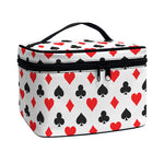 Playing Card Suits Pattern Print Travel Makeup Bag