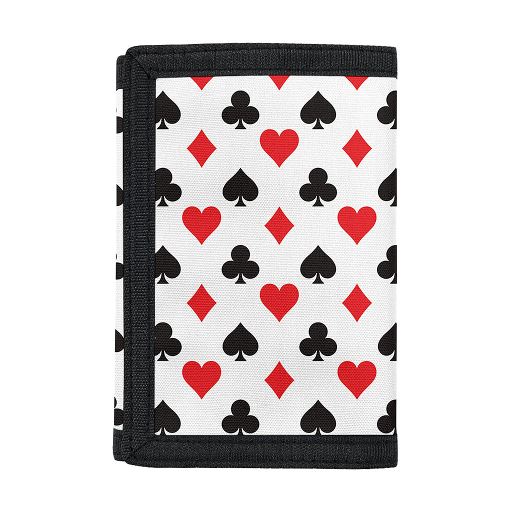 Playing Card Suits Pattern Print Trifold Wallet