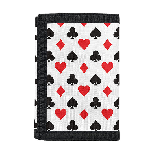 Playing Card Suits Pattern Print Trifold Wallet