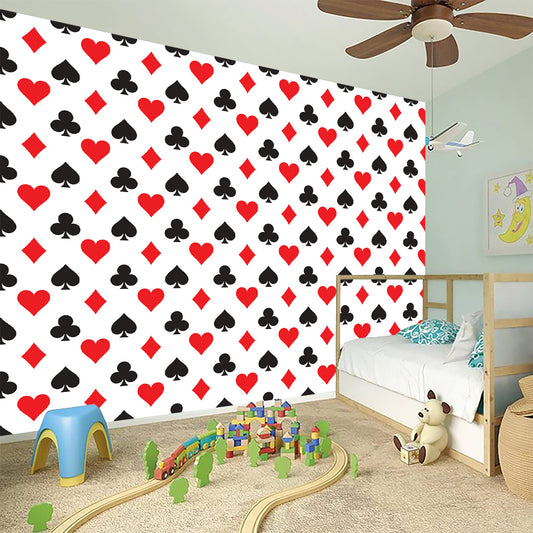 Playing Card Suits Pattern Print Wall Sticker
