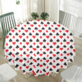 Playing Card Suits Pattern Print Waterproof Round Tablecloth