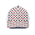 Playing Card Suits Pattern Print White Mesh Trucker Hat