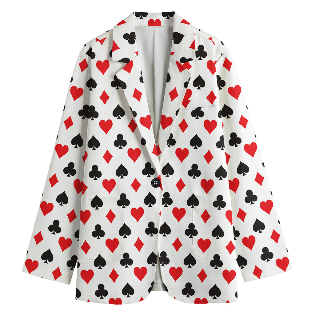 Playing Card Suits Pattern Print Women's Blazer