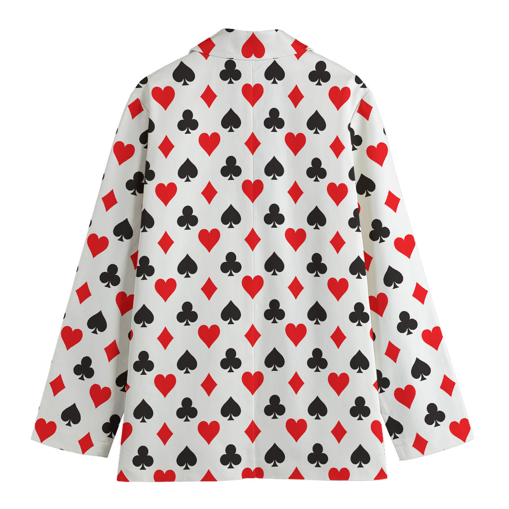 Playing Card Suits Pattern Print Women's Blazer