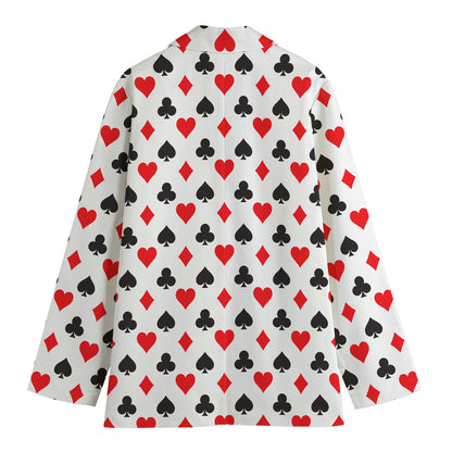 Playing Card Suits Pattern Print Women's Blazer