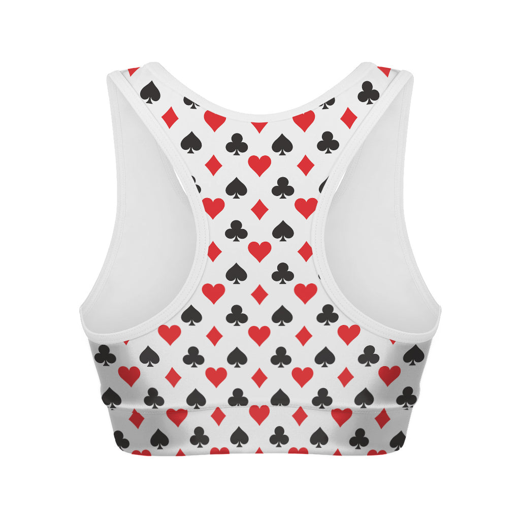 Playing Card Suits Pattern Print Women's Sports Bra