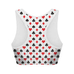 Playing Card Suits Pattern Print Women's Sports Bra