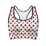 Playing Card Suits Pattern Print Women's Sports Bra