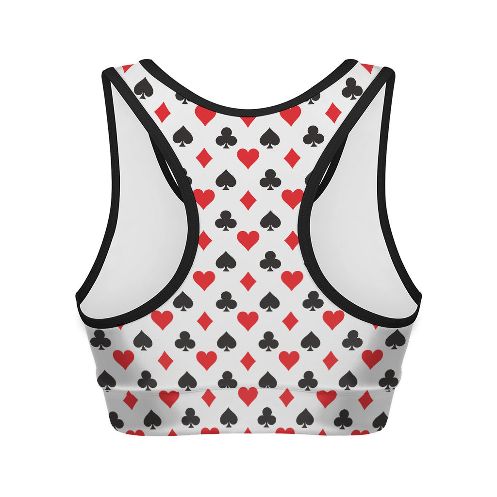 Playing Card Suits Pattern Print Women's Sports Bra