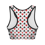 Playing Card Suits Pattern Print Women's Sports Bra
