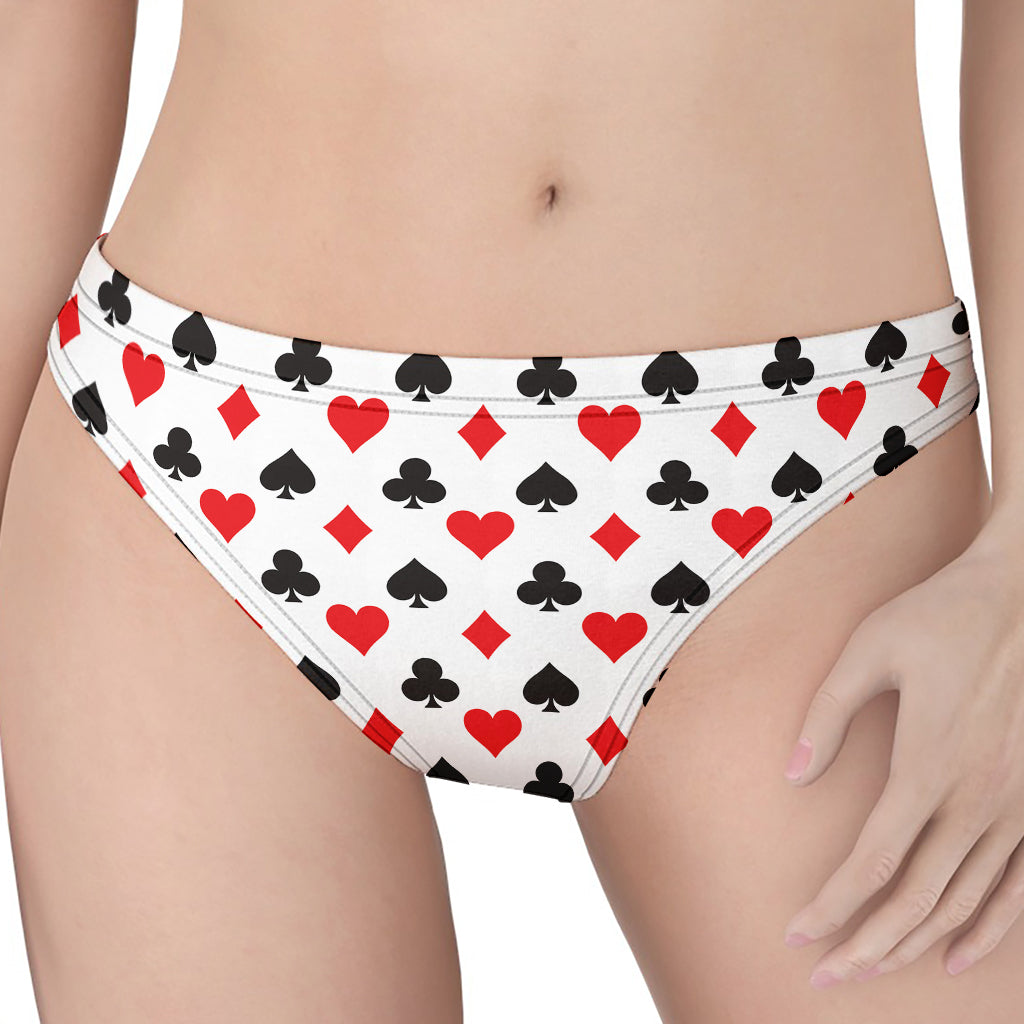 Playing Card Suits Pattern Print Women's Thong