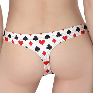 Playing Card Suits Pattern Print Women's Thong