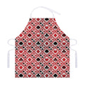 Playing Card Suits Plaid Pattern Print Adjustable Apron