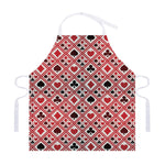 Playing Card Suits Plaid Pattern Print Adjustable Apron