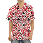 Playing Card Suits Plaid Pattern Print Aloha Shirt