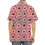 Playing Card Suits Plaid Pattern Print Aloha Shirt