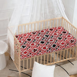Playing Card Suits Plaid Pattern Print Baby Crib Sheet