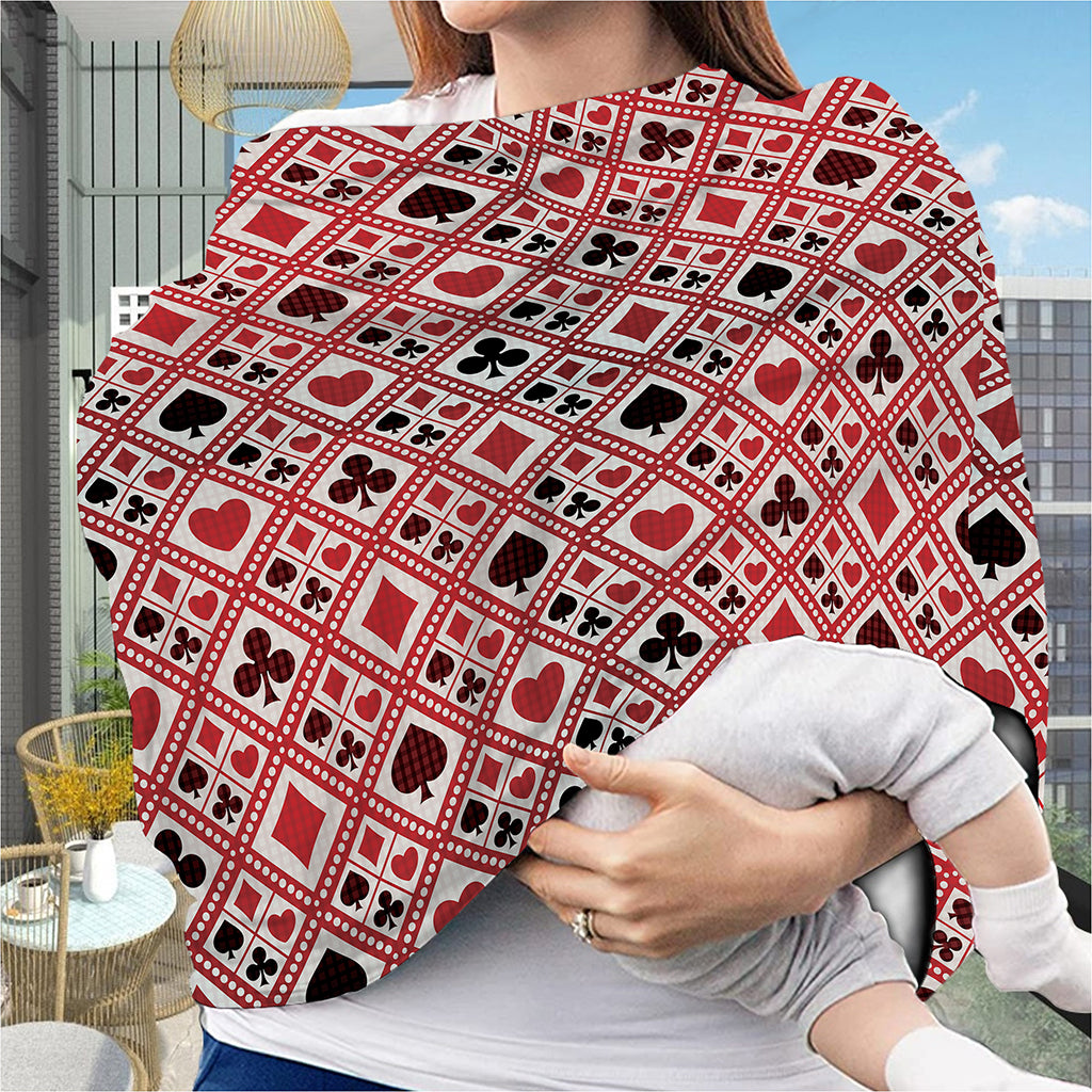 Playing Card Suits Plaid Pattern Print Baby Seat Cover