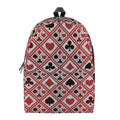 Playing Card Suits Plaid Pattern Print School Backpack