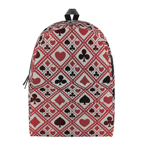 Playing Card Suits Plaid Pattern Print Backpack