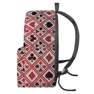 Playing Card Suits Plaid Pattern Print Backpack