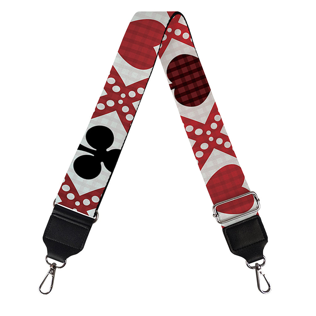 Playing Card Suits Plaid Pattern Print Bag Strap