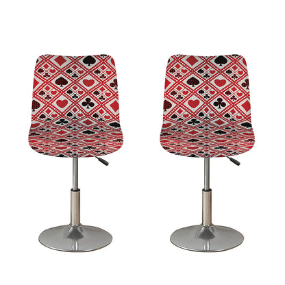 Playing Card Suits Plaid Pattern Print Bar Stool Covers