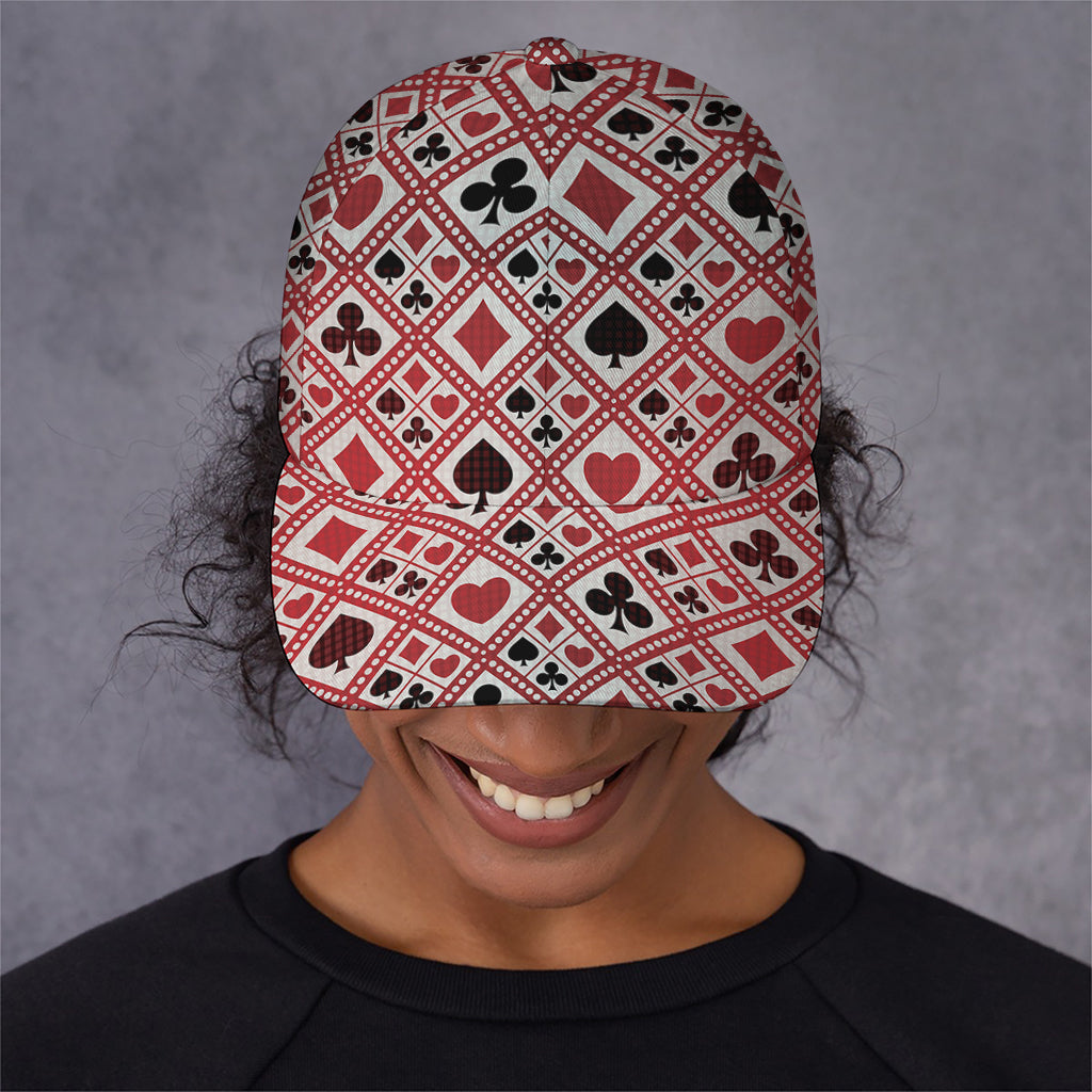 Playing Card Suits Plaid Pattern Print Baseball Cap