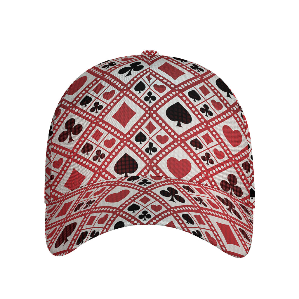 Playing Card Suits Plaid Pattern Print Baseball Cap