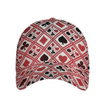 Playing Card Suits Plaid Pattern Print Baseball Cap