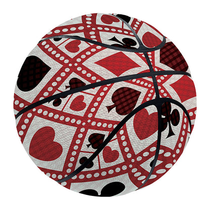 Playing Card Suits Plaid Pattern Print Basketball