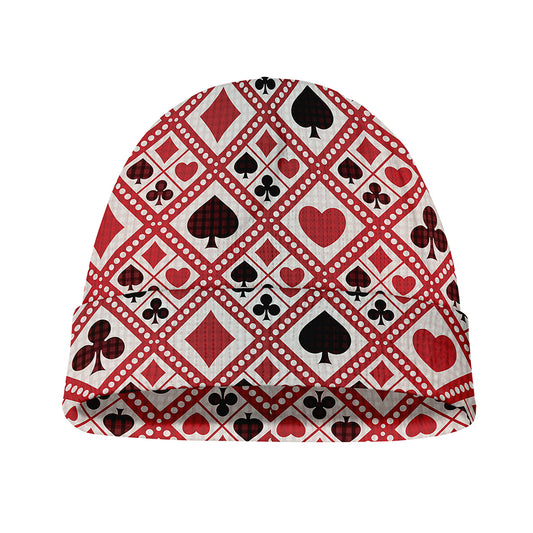 Playing Card Suits Plaid Pattern Print Beanie