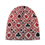 Playing Card Suits Plaid Pattern Print Beanie