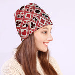 Playing Card Suits Plaid Pattern Print Beanie