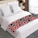 Playing Card Suits Plaid Pattern Print Bed Runner