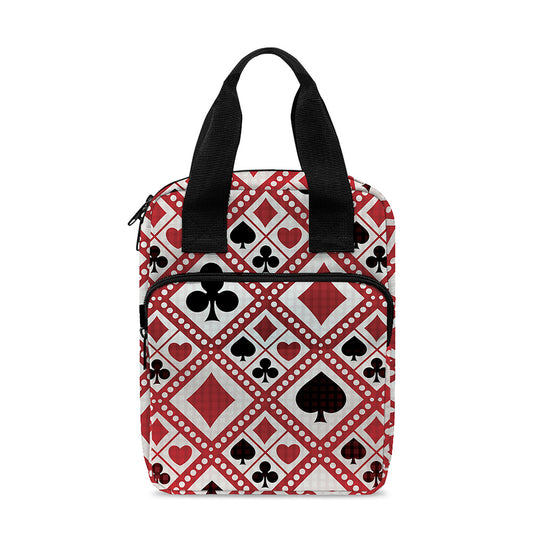 Playing Card Suits Plaid Pattern Print Bible Tote Bag