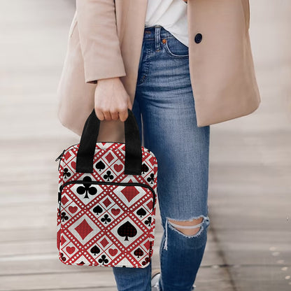 Playing Card Suits Plaid Pattern Print Bible Tote Bag